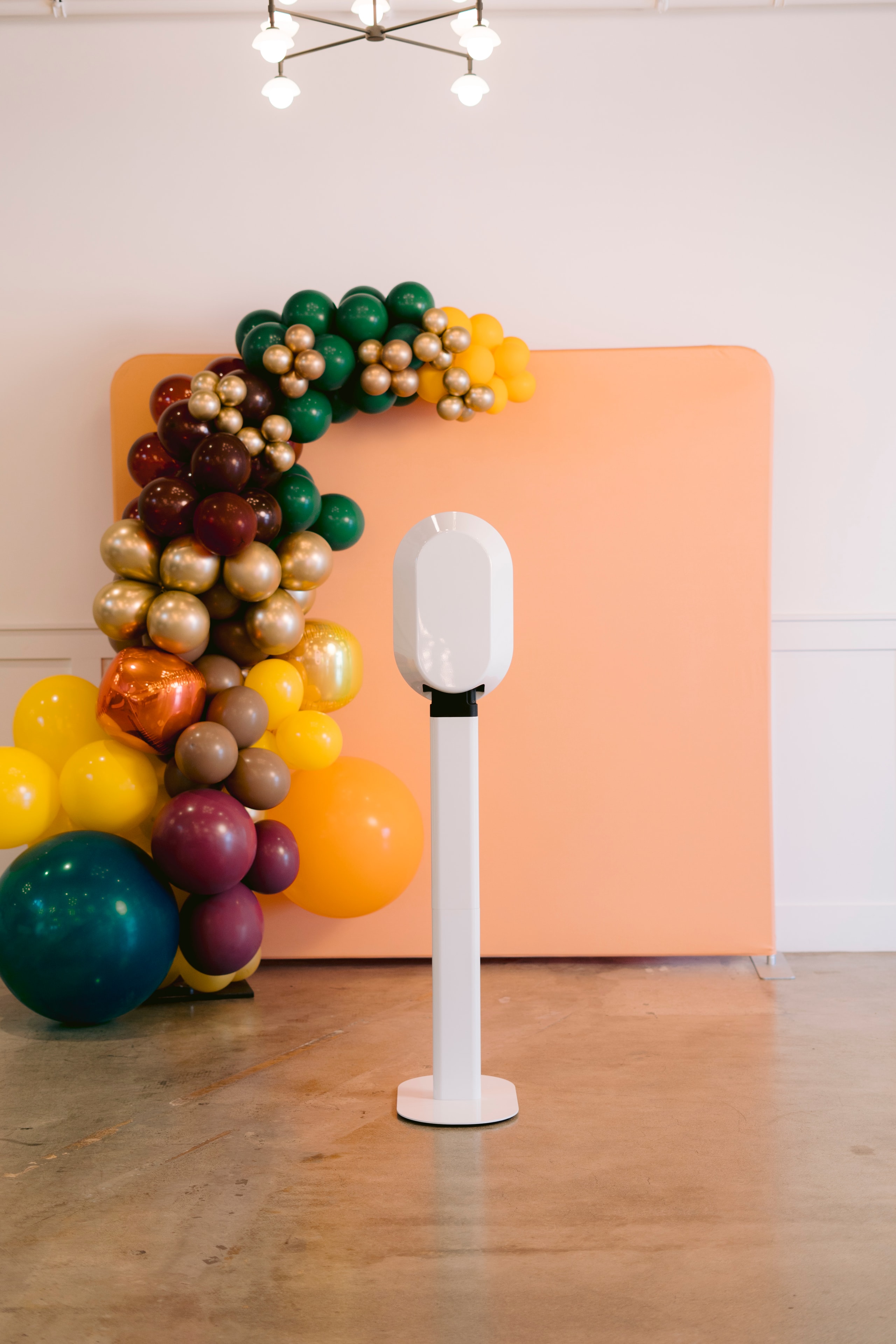 Peach Balloon Backdrop — luxury photo booth event by The Matte Studio